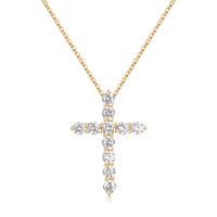 Simple Style Cross Sterling Silver Plating Inlay Zircon 14k Gold Plated Rose Gold Plated Silver Plated Pendant Necklace sku image 6