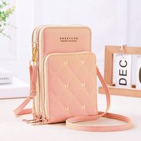 Women's Pu Leather Solid Color Vintage Style Square Zipper Phone Wallets sku image 4