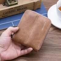 Men's Solid Color Pu Leather Zipper Wallets main image 6