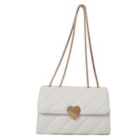Women's Pu Leather Heart Shape Cute Vintage Style Square Flip Cover Shoulder Bag Crossbody Bag sku image 2