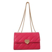 Women's Pu Leather Heart Shape Cute Vintage Style Square Flip Cover Shoulder Bag Crossbody Bag sku image 4