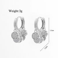 1 Pair Ig Style Elegant Retro Round Tassel Plating Inlay Sterling Silver Zircon White Gold Plated Rhodium Plated Earrings sku image 1