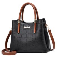 Femmes Grande Faux Cuir Couleur Unie Style Vintage Carré Fermeture Éclair Sac À Main main image 1