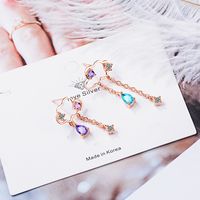 1 Pair Simple Style Classic Style Water Droplets Inlay Copper Zircon Drop Earrings main image 3