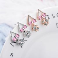 1 Pair Elegant Simple Style Bow Knot Plating Inlay Copper Zircon Rose Gold Plated White Gold Plated Drop Earrings main image 3