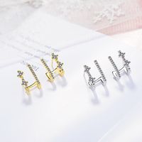 1 Pair Lady Geometric Plating Inlay Copper Zircon 24k Gold Plated White Gold Plated Ear Studs main image 3