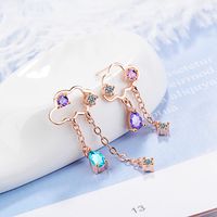 1 Pair Simple Style Classic Style Water Droplets Inlay Copper Zircon Drop Earrings sku image 2