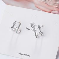 1 Pair Lady Geometric Plating Inlay Copper Zircon 24k Gold Plated White Gold Plated Ear Studs sku image 1