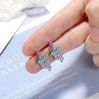 1 Pair Simple Style Classic Style Grape Inlay Copper Zircon Drop Earrings main image 3