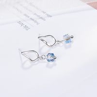 1 Pair Ig Style Simple Style Square Waves Plating Artificial Crystal Copper White Gold Plated Drop Earrings main image 2