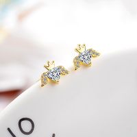 1 Pair Lady Heart Shape Plating Inlay Copper Zircon 24k Gold Plated White Gold Plated Ear Studs main image 5