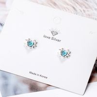 1 Pair Simple Style Antlers Plating Inlay Copper Crystal White Gold Plated Ear Studs main image 1