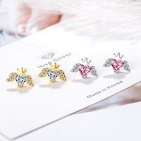 1 Pair Lady Heart Shape Plating Inlay Copper Zircon 24k Gold Plated White Gold Plated Ear Studs main image 1