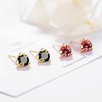 1 Piece Cute Cat Plating Inlay Copper Zircon 24k Gold Plated White Gold Plated Ear Studs main image 6