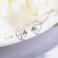 1 Pair Lady Solid Color Plating Inlay Copper Zircon White Gold Plated Ear Studs main image 1