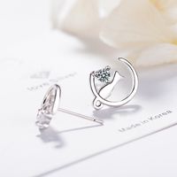 1 Pair Lady Solid Color Plating Inlay Copper Zircon White Gold Plated Ear Studs main image 4