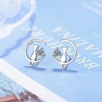 1 Pair Lady Solid Color Plating Inlay Copper Zircon White Gold Plated Ear Studs main image 5