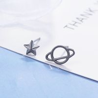 1 Pair Simple Style Star Plating Copper Ear Studs main image 1