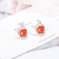 1 Pair Simple Style Solid Color Plating Copper White Gold Plated Ear Studs main image 1