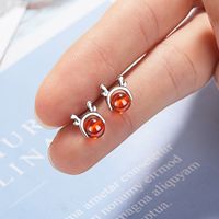 1 Pair Simple Style Solid Color Plating Copper White Gold Plated Ear Studs main image 4