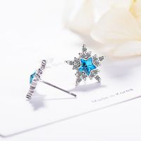 1 Pair Lady Star Plating Inlay Copper Crystal White Gold Plated Ear Studs main image 3