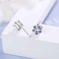 1 Pair Simple Style Star Plating Inlay Copper Zircon White Gold Plated Ear Studs main image 3