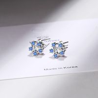 1 Pair Simple Style Star Plating Inlay Copper Zircon White Gold Plated Ear Studs main image 4