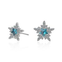 1 Pair Lady Star Plating Inlay Copper Crystal White Gold Plated Ear Studs main image 5