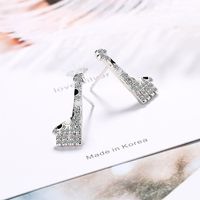 1 Pair Simple Style Giraffe Plating Inlay Copper Zircon White Gold Plated Ear Studs main image 1