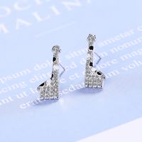1 Pair Simple Style Giraffe Plating Inlay Copper Zircon White Gold Plated Ear Studs main image 3