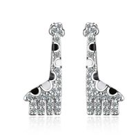 1 Pair Simple Style Giraffe Plating Inlay Copper Zircon White Gold Plated Ear Studs main image 5