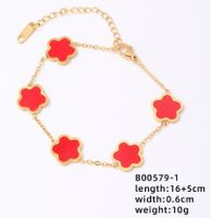 IG Style Simple Style Flower 304 Stainless Steel Titanium Steel Gold Plated Shell Bracelets In Bulk main image 2