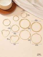 5 Pairs Simple Style Solid Color Circle Heart Shape Solid Color Iron Earrings main image 2