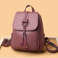 Waterproof Solid Color Casual Daily Women's Backpack main image 6