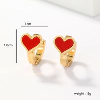 1 Pair Sweet Maple Leaf Heart Shape Butterfly Plating Inlay 201 Stainless Steel Shell 18K Gold Plated Hoop Earrings main image 11
