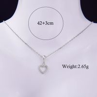 Élégant Sucré Forme De Cœur Argent Sterling Placage Incruster Zircon Or Blanc Plaqué Plaqué Rhodium La Saint-valentin Femmes Ensemble De Bijoux main image 2