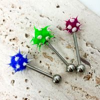 1 Piece Hip-Hop Rock Simple Style Printing 304 Stainless Steel Ear Studs main image 4