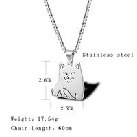 304 Stainless Steel 18K Gold Plated Hip-Hop Funny Plating Cat Pendant Necklace main image 2
