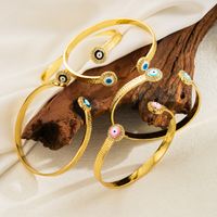 Modern Style Simple Style Devil's Eye Copper Zircon Bangle In Bulk main image 3