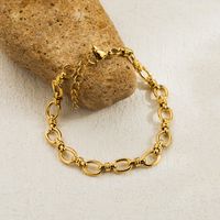 Simple Style Solid Color Stainless Steel Plating 18k Gold Plated Bracelets main image 2