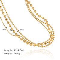 Ig Style Simple Style Solid Color Titanium Steel Layered Plating 18k Gold Plated Three Layer Necklace main image 2