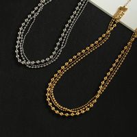 Ig Style Simple Style Solid Color Titanium Steel Layered Plating 18k Gold Plated Three Layer Necklace main image 5