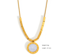 Simple Style Commute Color Block 304 Stainless Steel Shell Epoxy Shell 18K Gold Plated Unisex Pendant Necklace main image 2