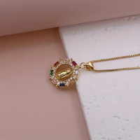 Ig Style Virgin Mary Copper Plating Inlay Zircon 18k Gold Plated Pendant Necklace main image 4