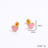 1 Piece Ear Cartilage Rings & Studs Fashion Heart 201 Stainless Steel Plating 18K Gold Plated main image 5