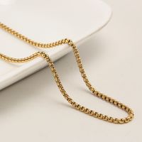 Casual Hip-hop Simple Style Solid Color Stainless Steel Plating Gold Plated Necklace sku image 9