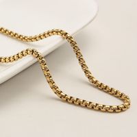 Lässig Hip Hop Einfacher Stil Einfarbig Rostfreier Stahl Überzug Vergoldet Halskette sku image 10