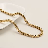 Lässig Hip Hop Einfacher Stil Einfarbig Rostfreier Stahl Überzug Vergoldet Halskette sku image 16