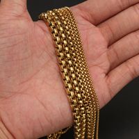 Lässig Hip Hop Einfacher Stil Einfarbig Rostfreier Stahl Überzug Vergoldet Halskette main image 6