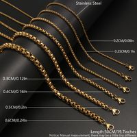 Casual Hip-hop Simple Style Solid Color Stainless Steel Plating Gold Plated Necklace main image 2